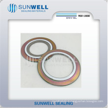 ASME PTFE Materials Spiral Wound Gasket (Anneau extérieur en acier au carbone)